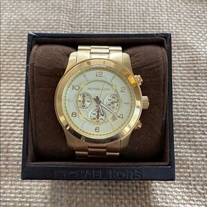 Michael Kors Gold-Tone Men's oversized Chronograph Watch NWT